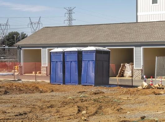 multiple construction portable restrooms can be rented at once for a single job site in order to accommodate multiple workers and prevent lines