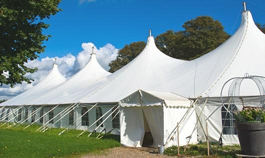 high-quality portable restrooms stationed at a wedding, meeting the needs of guests throughout the outdoor reception in Santa Cruz CA